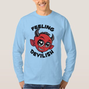 Camiseta Sentindo-me diabólico Cute Diabo Sorridente