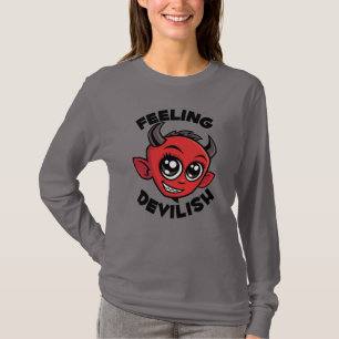Camiseta Sentindo-me diabólico Cute Diabo Sorridente