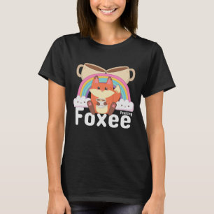 Camiseta Sentindo-me Foxee Fofa Kawaii Café de Raposa