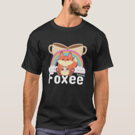 Camiseta Sentindo-me foxee Fofa Kawaii Café de Raposa
