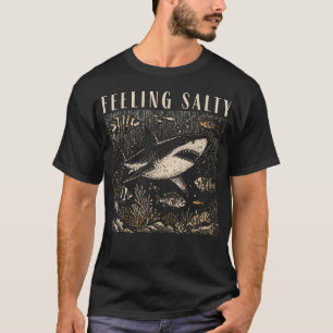 Camiseta Sentindo o Tubarão da Praia do Oceano de Verão Ret
