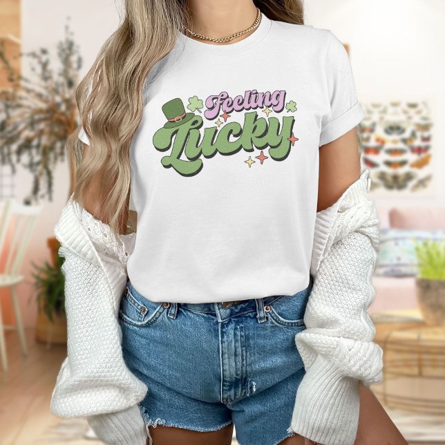 Camiseta Sentindo Rua Sortuda. Dia dos Patricks Leprechaun  (Criador carregado)