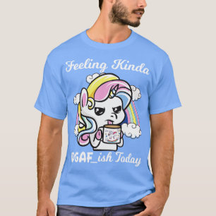 Camiseta Sentindo-se meio IDGAFish hoje Unicorn Engraçado U