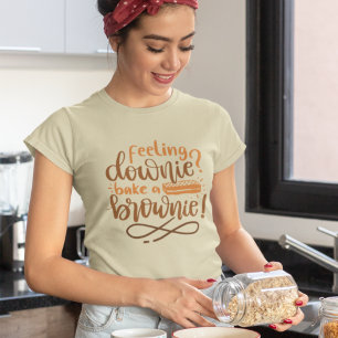 Camiseta Sentindo-se Para Baixo Asse Bolo De Chocolate Letr