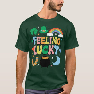 Camiseta Sentindo-se Sortudo Dia de São Patrício Amuleto Tr