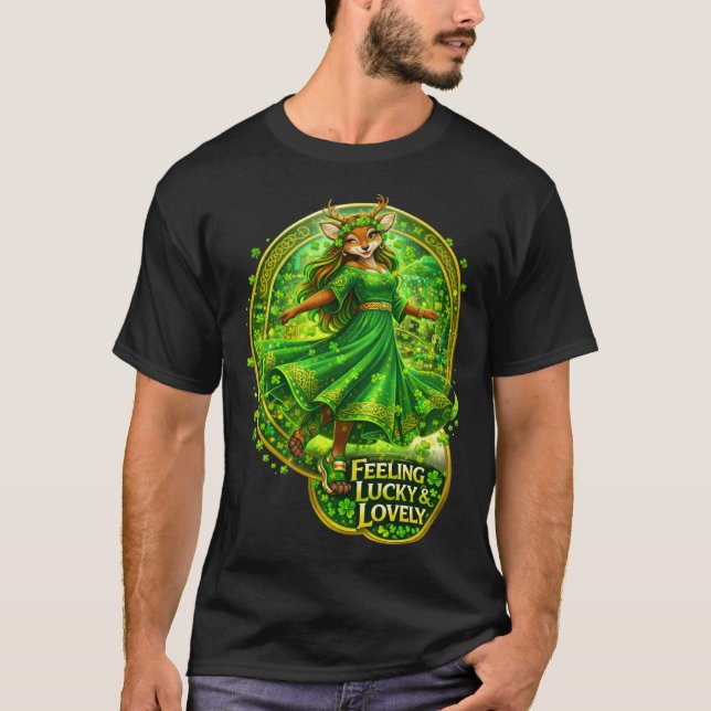 Camiseta Sentindo Sorte & Adorável (Frente)