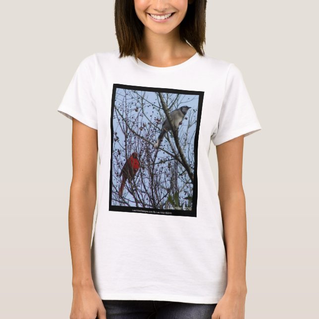 Camiseta Sentinels Blue Jay e Cardeal por Lee Hiller (Frente)