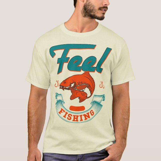 Camiseta Sentir a pesca do T-Shirt Básico Masculino (Frente)