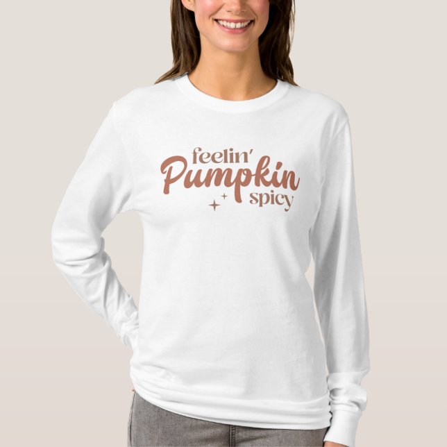 Camiseta Sentir a picada de abóbora (Frente)