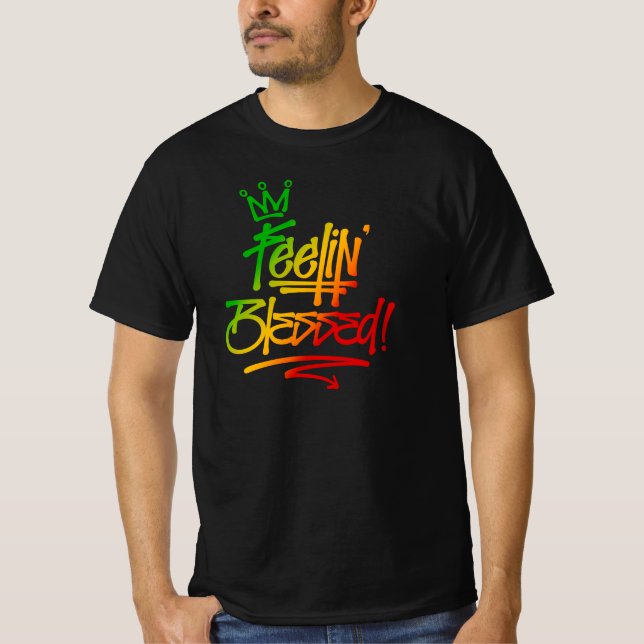 Camiseta Sentir Bênção Do Estilo De Etiqueta De Grafite Ras (Frente)