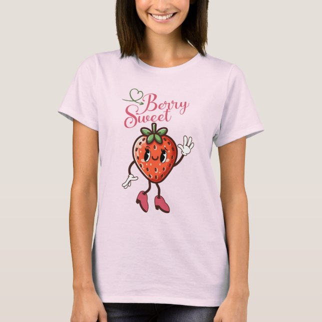 Camiseta Sentir Berry Sweet Strawberry Vintage Retro (Frente)