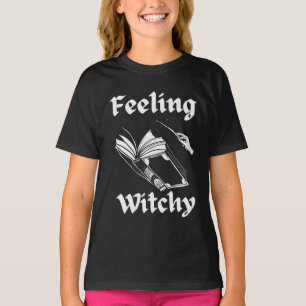 Camiseta Sentir bruxa Dia de as Bruxas engraçado de livro o