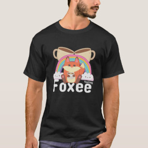 Camiseta Sentir Foxee Cute Kawaii Fox Coffee