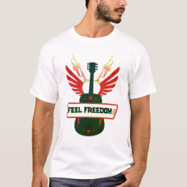 Camiseta Sentir liberdade na música | Algodão básico mascul
