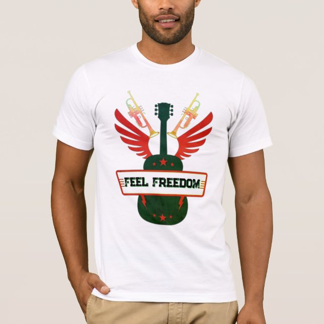 Camiseta Sentir liberdade na música | Freefit Bella+Canvas  (Frente)