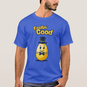 Camiseta Sentir-Se Bem"- Ovo De Cartoon Sorridente com Chap