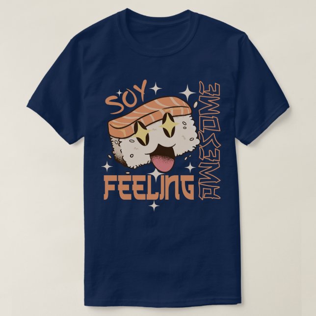 Camiseta Sentir trocadilhos de soja (Frente do Design)