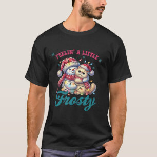 Camiseta Sentir Um Pouco De Papais noeis De Gato De Neve Cu