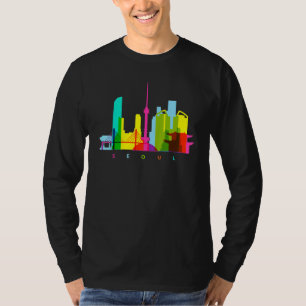 Camiseta Seoul Coreia do Sul Colorida Linha do Céu Sul-Core