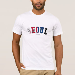 Camiseta Seoul em cores da bandeira nacional de Coreia do