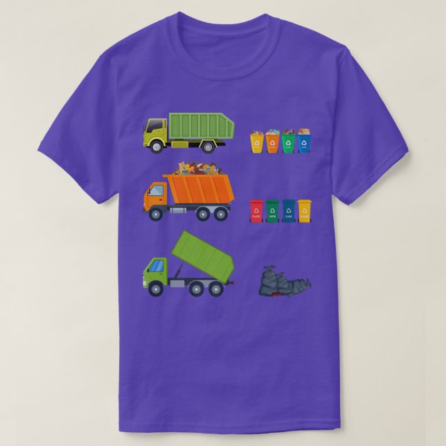 Camiseta Separação de resíduos de caminhões de lixo laranja (Frente do Design)