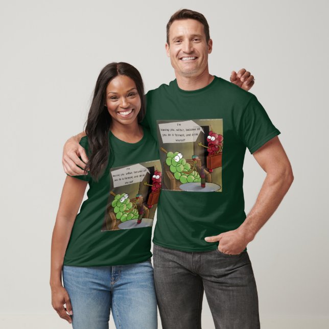 Camiseta Separação de Uva Comédia de Alimentos, Vinho e Cas (Unissex)