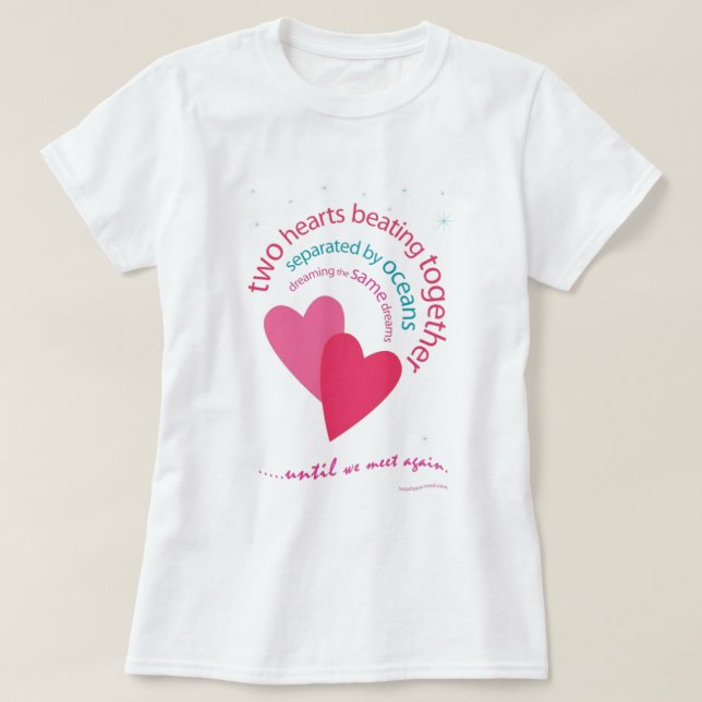 Camiseta Separado por oceanos (Frente do Design)