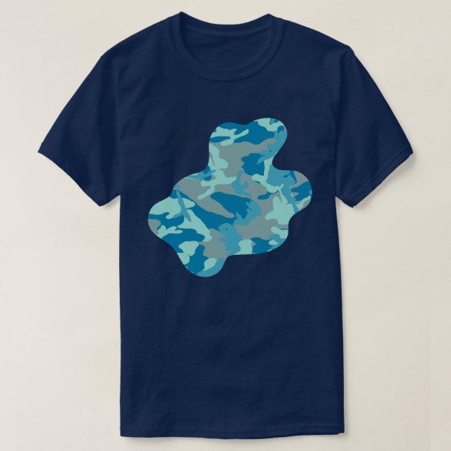 Camiseta Separador de Pinta do Padrão de Camo BlueBlast v3 (Frente do Design)