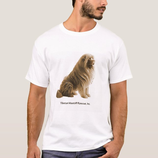 Camiseta Sepia Tibetan Mastiff T-Shirt (Frente)