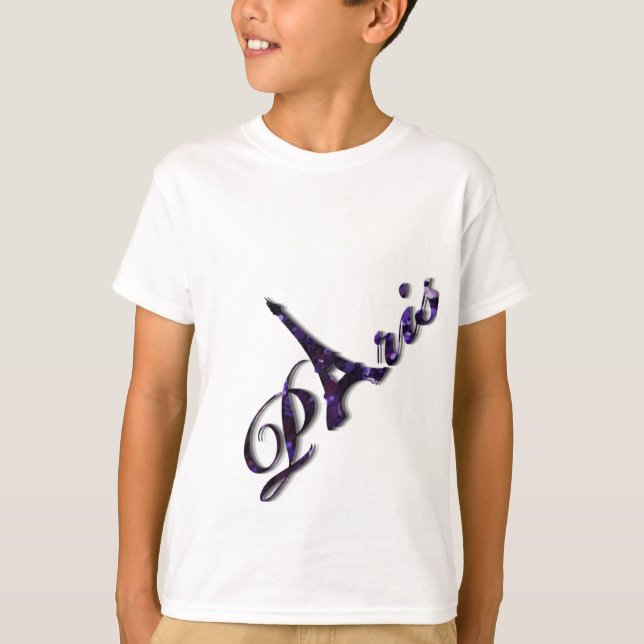 Camiseta Sequência de Torre Eiffel em Paris com Glitter Spa (Frente)