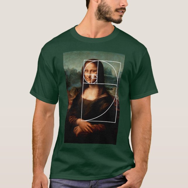 Camiseta Sequência Fibonacci Leonardo da Vinci Mona Lisa (Frente)