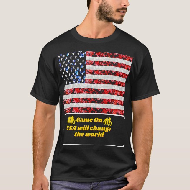 Camiseta Sequin American Flag T-shirt (Frente)
