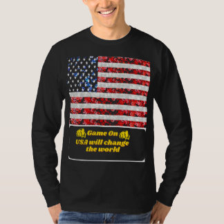 Camiseta Sequin American Flag T-shirt EUA
