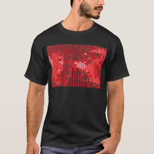 Camiseta sequins vermelhos brilhantes