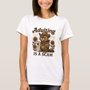 Camiseta Ser Adulto é uma Fraude – Humor Divertido de Casto