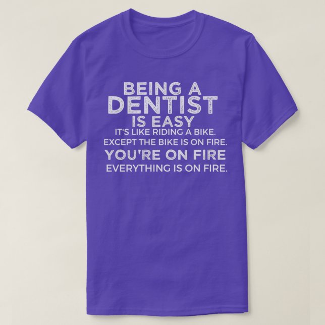 Camiseta Ser Dentista é fácil é como andar de bicicleta E (Frente do Design)