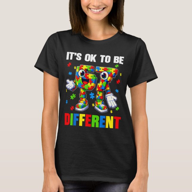 Camiseta Ser diferente 67 seis sete puzzle autismo (Frente)