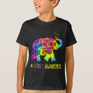 Camiseta Ser diferente elefante consciência do autismo tie