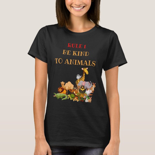 Camiseta Ser Gentil Para Os Animais 1 (Frente)