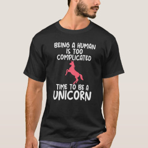 Camiseta Ser Humano É Complicado Unicorn Themed Appare