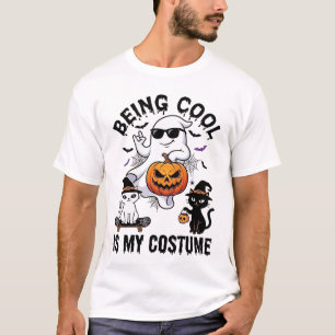 Camiseta Ser Legal É Fantasia Dia das Bruxas Fantasma Abóbo
