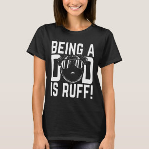 Camiseta Ser Pai é Difícil Pug Cachorrinho Pai