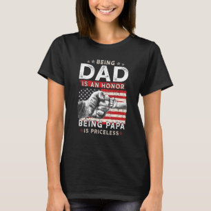 Camiseta Ser Pai É Uma Honra Ser Papa É Uma Fath Sem Preço