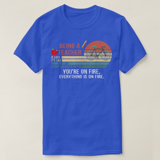 Camiseta Ser professor é fácil, é como andar de bicicleta (Frente do Design)