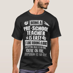 Camiseta Ser professor pré-escolar é fácil como dirigir um