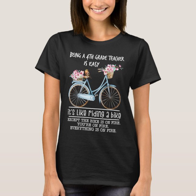 Camiseta Ser Professora Do 4º Ano é Fácil É Como Ri (Frente)