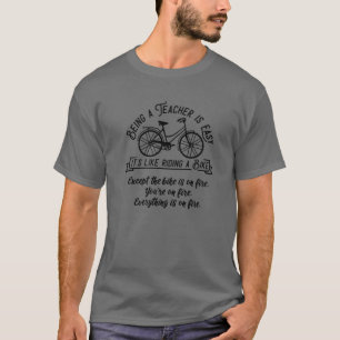 Camiseta Ser Professora É Fácil, É Como Dirigir Um Chá