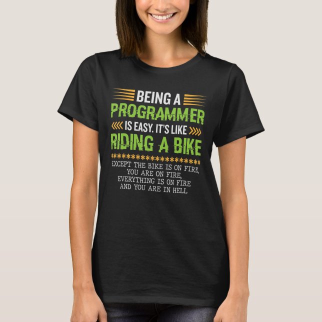 Camiseta ser programador é uma segurança cibernética fácil (Frente)