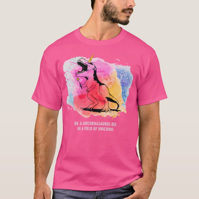 Camiseta Ser Rex De Unicornasaurus Num Campo De Din De Unic (Frente)