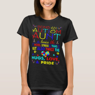 Camiseta Ser Tia Autista Abraços Adoram Consciência do Or